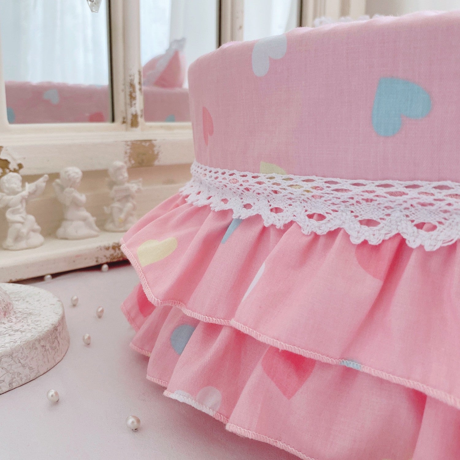 Plush Flower Basket Pet Bed