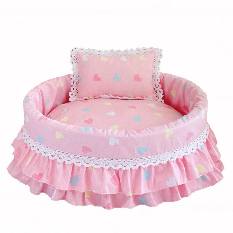 Plush Flower Basket Pet Bed