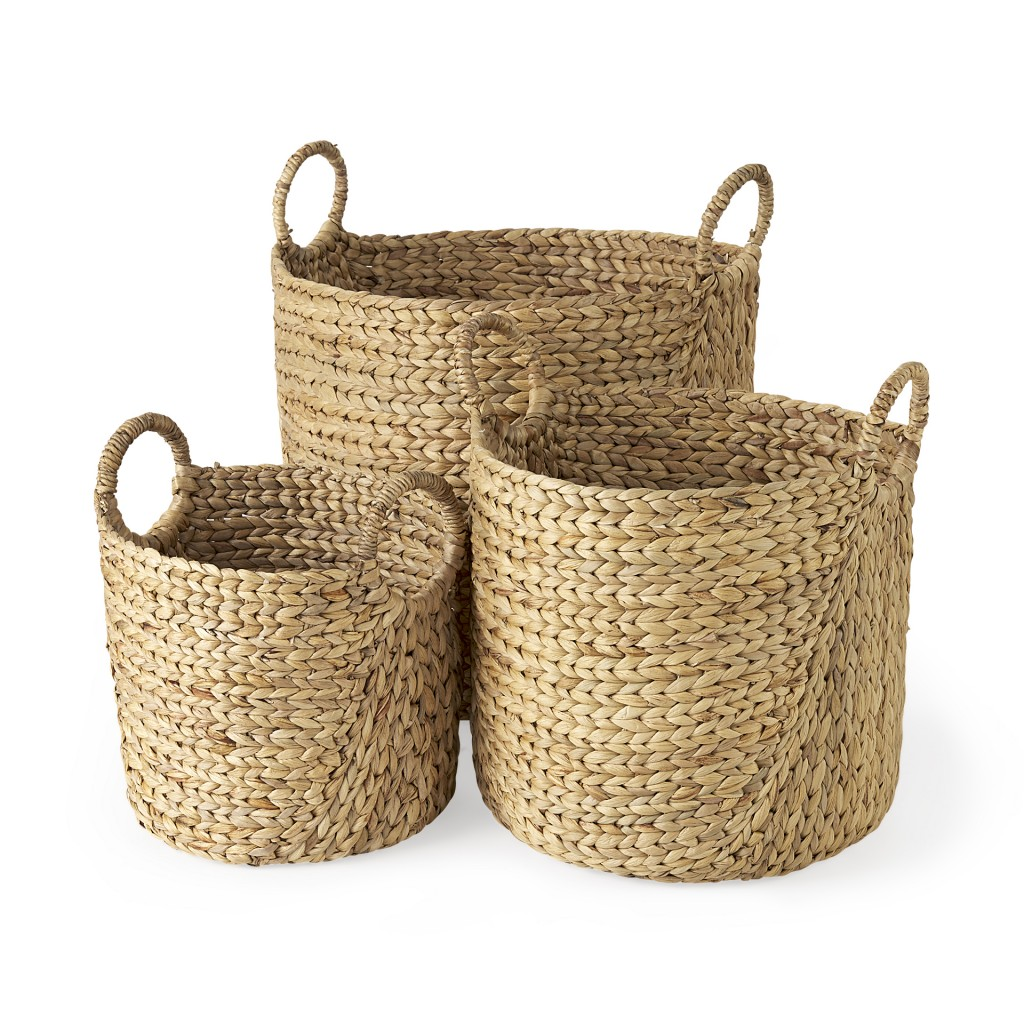 Braided Wicker Storage Basket Set