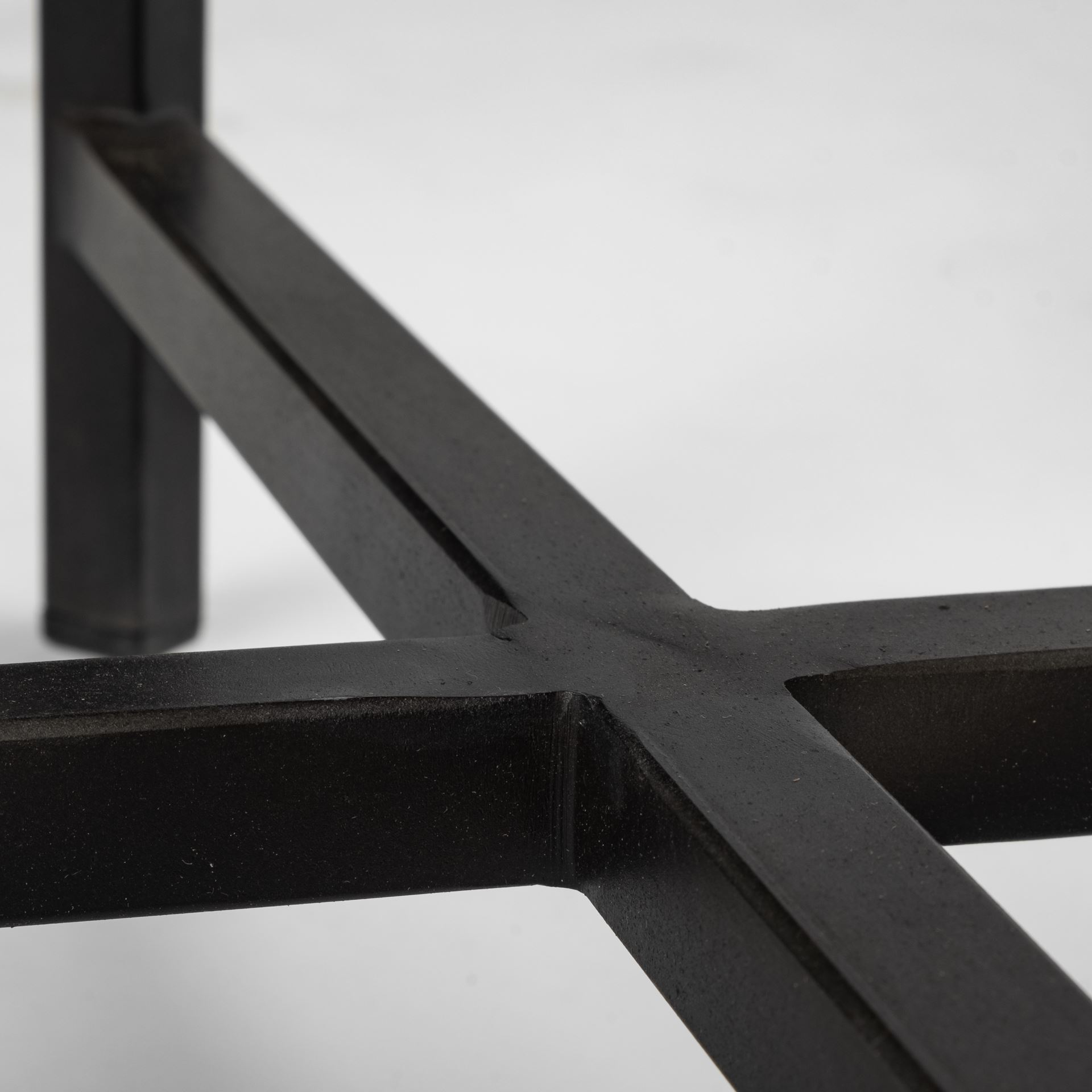 White Marble Square Top Accent Tables with Black Iron Frame