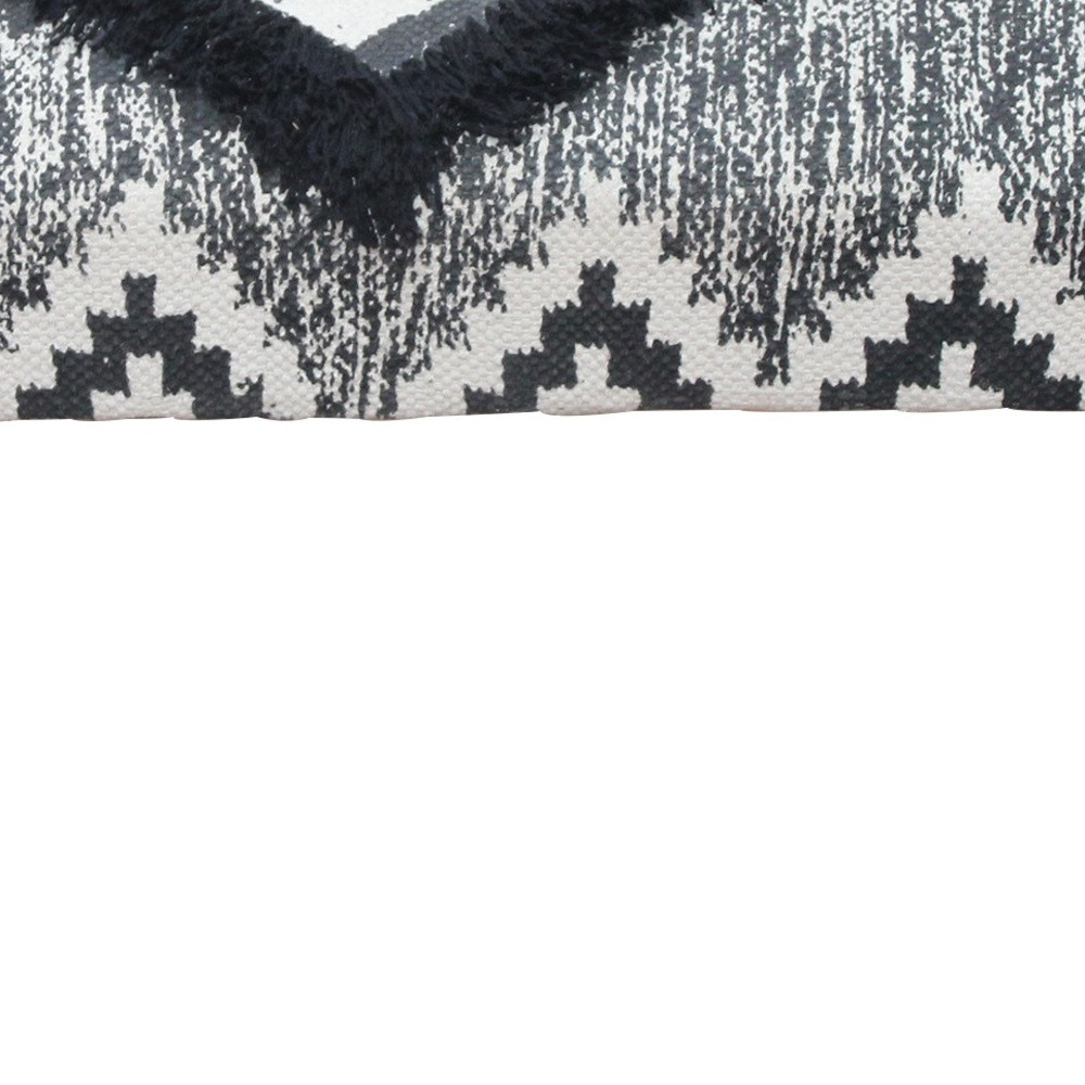 Southwest Black and White Black Leg Upholstered Bench
