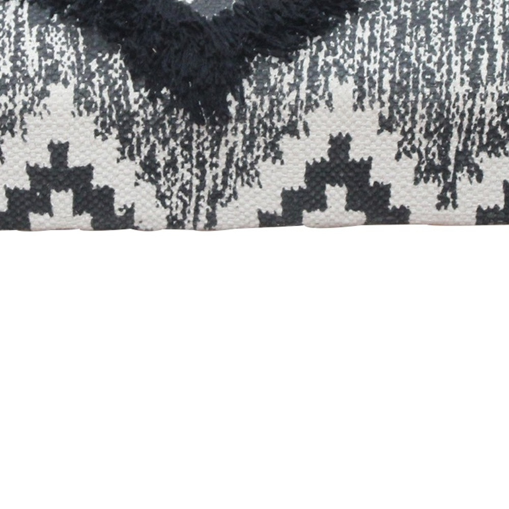 Southwest Black and White Black Leg Upholstered Bench