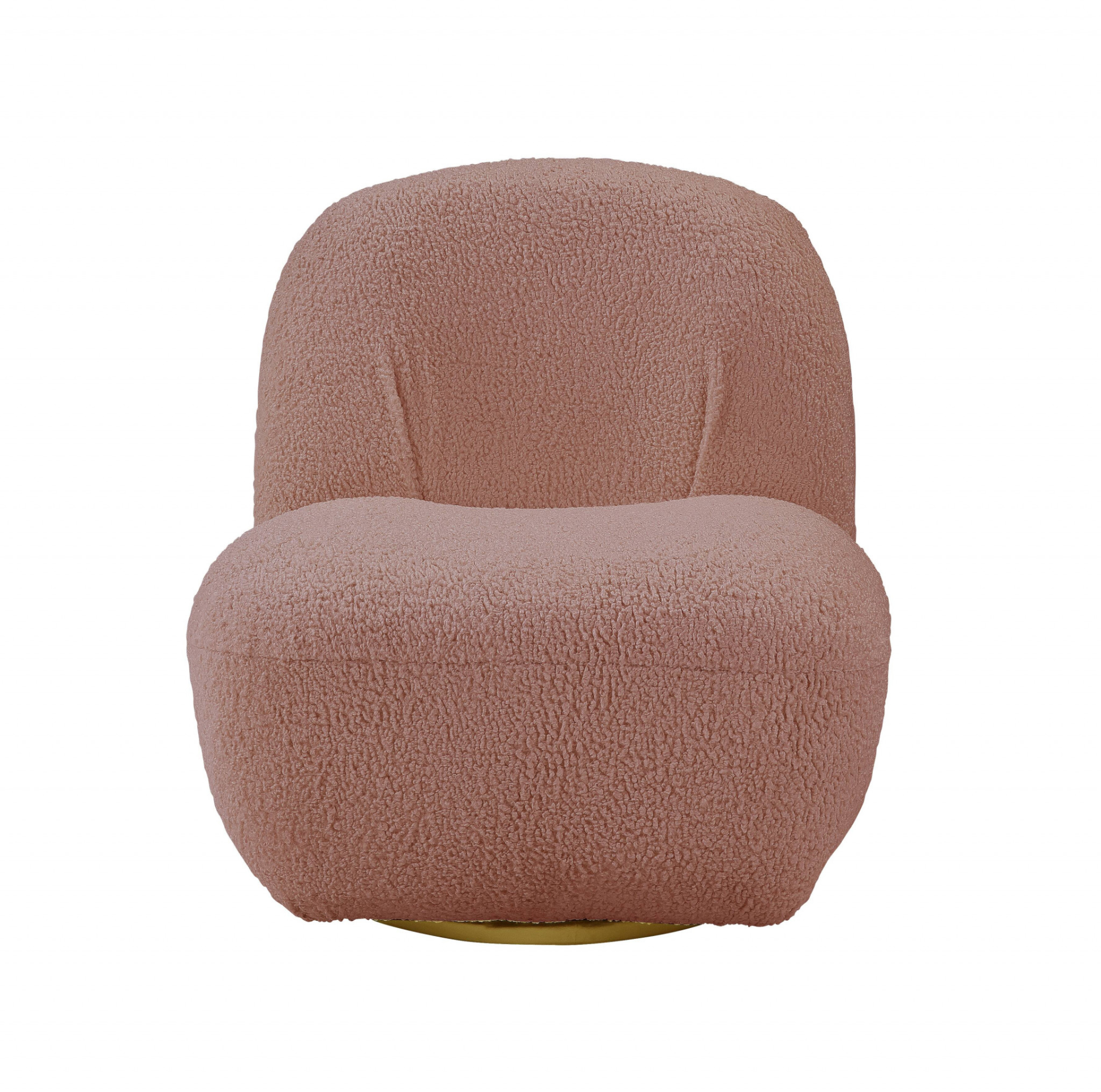 Pink Sherpa Swivel Slipper Chair