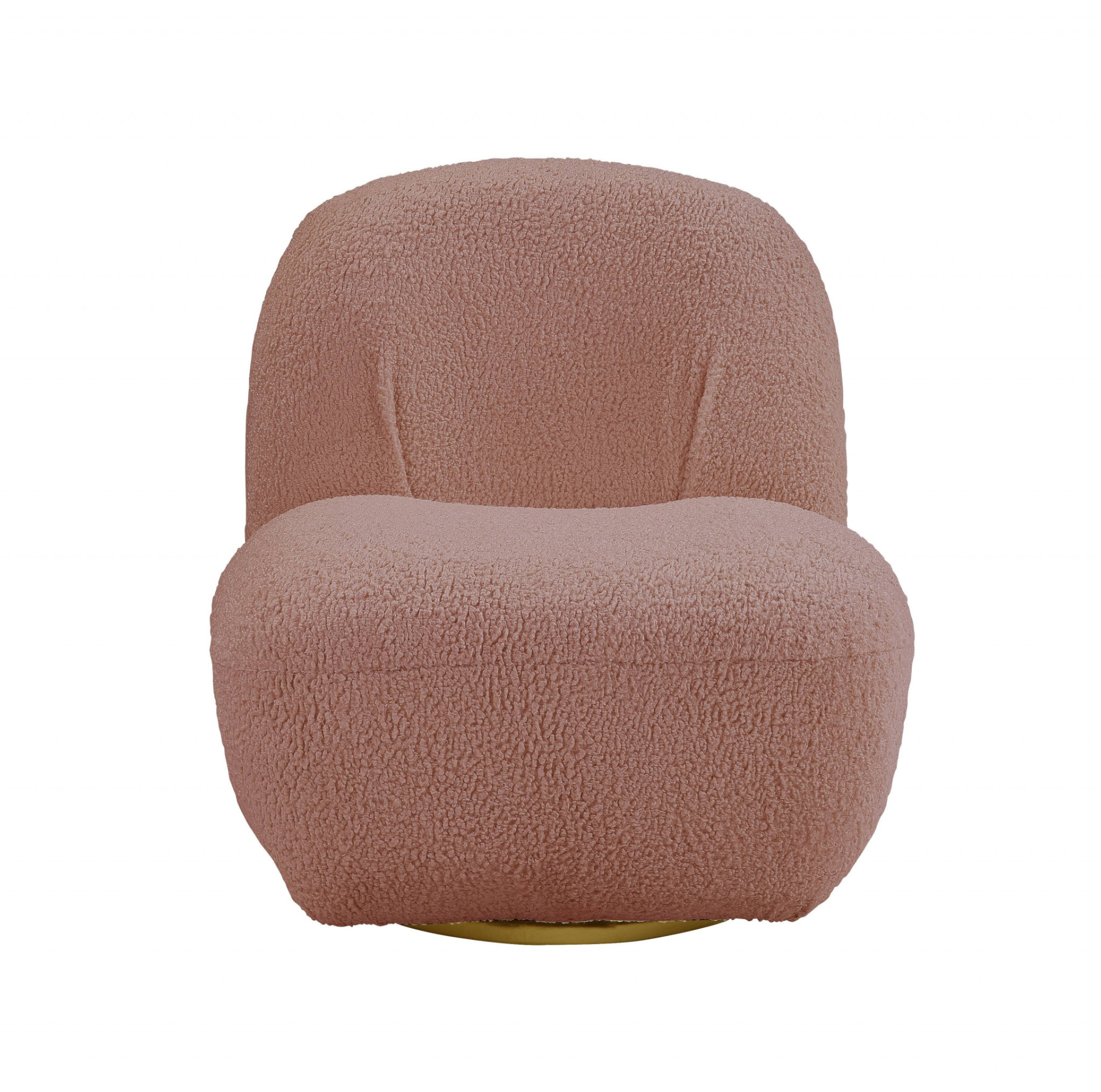 Pink Sherpa Swivel Slipper Chair
