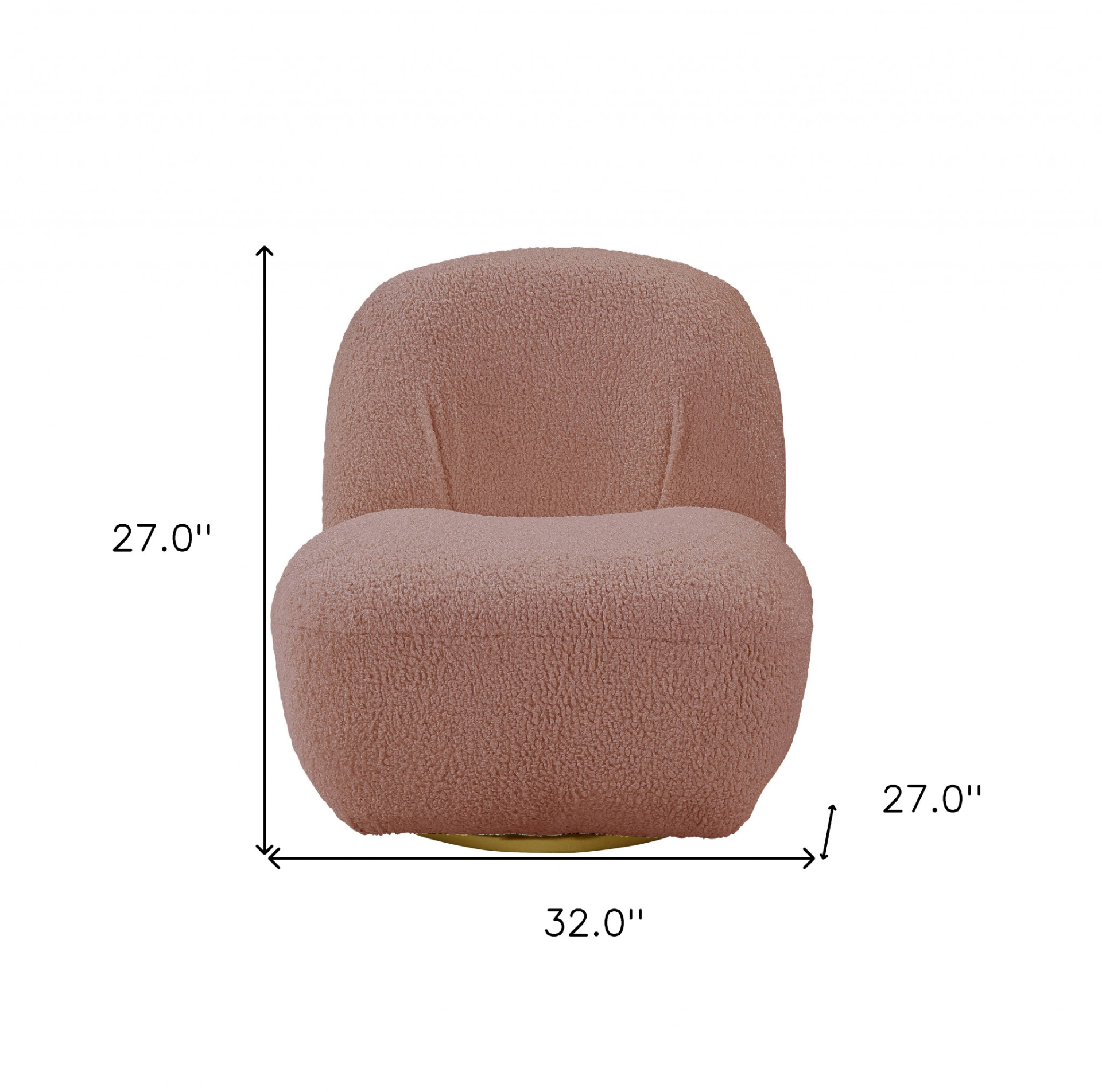Pink Sherpa Swivel Slipper Chair