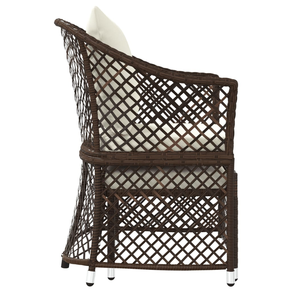 Brown Poly Rattan 2-Pc. Patio Lounge Set with Cushions