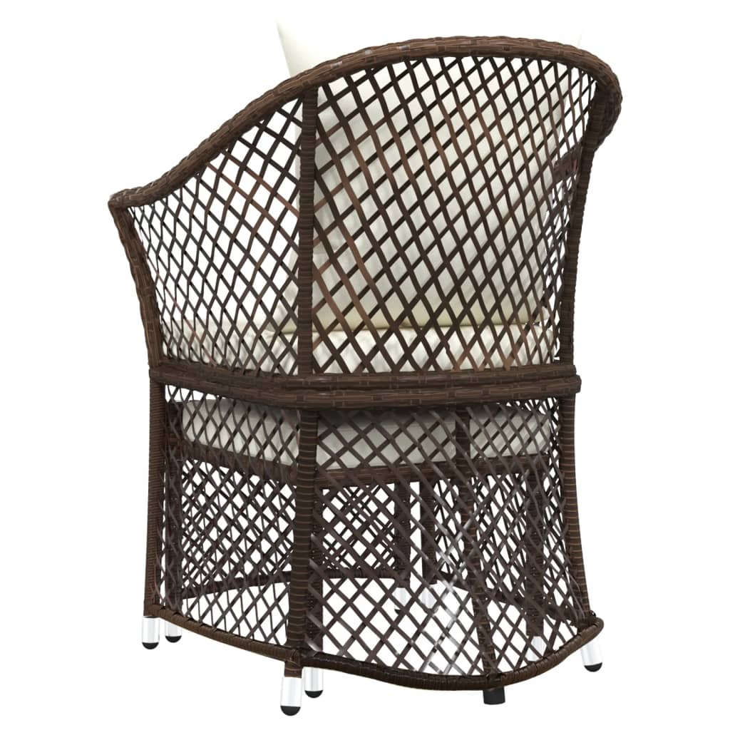 Brown Poly Rattan 2-Pc. Patio Lounge Set with Cushions