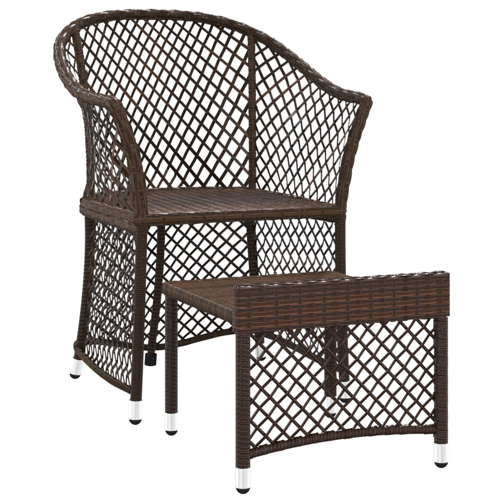 Brown Poly Rattan 2-Pc. Patio Lounge Set with Cushions