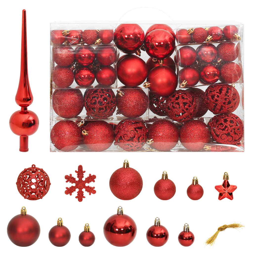 Christmas Red Bauble 111-Piece Set