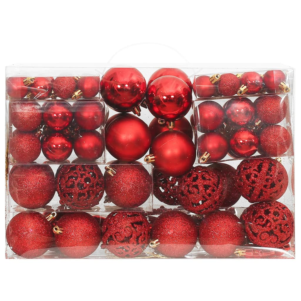 Christmas Red Bauble 111-Piece Set