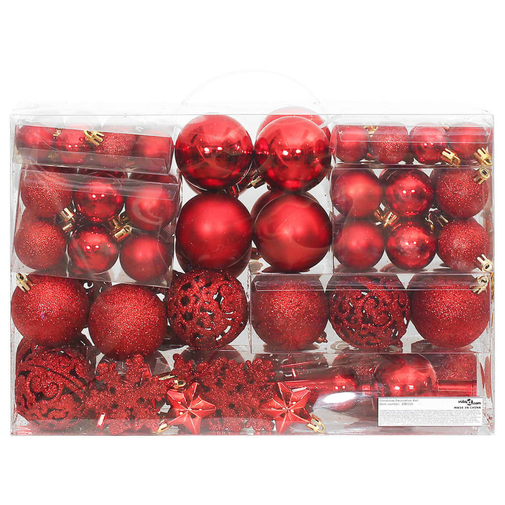 Christmas Red Bauble 111-Piece Set