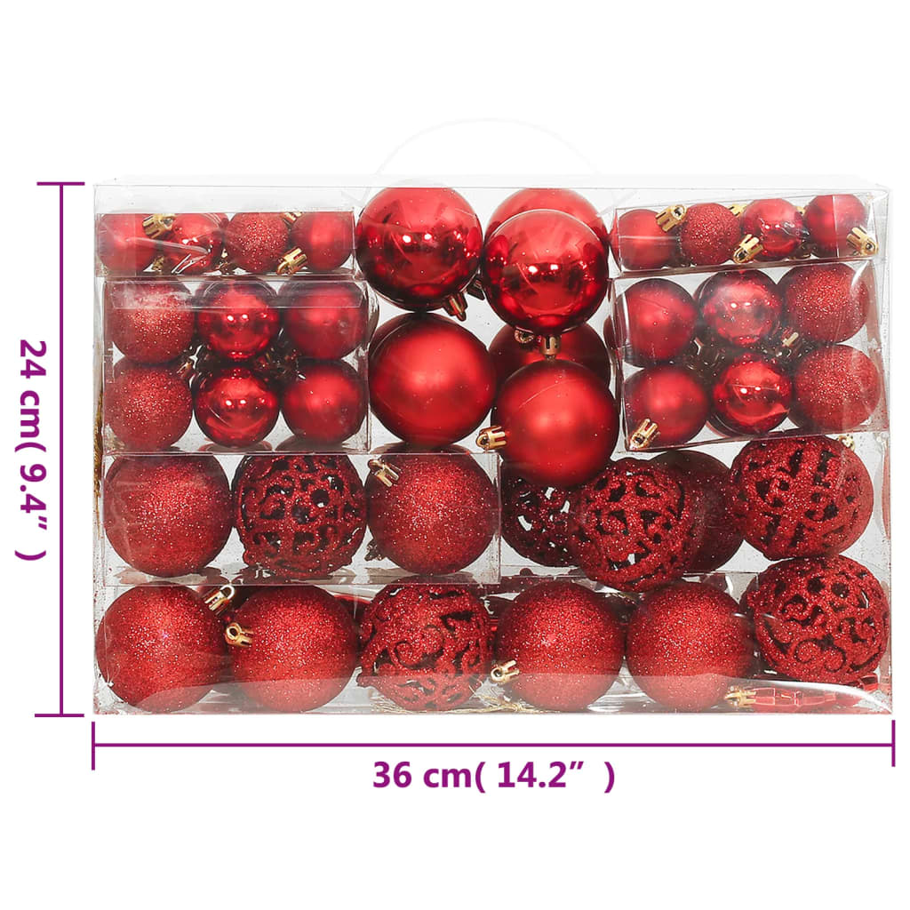 Christmas Red Bauble 111-Piece Set