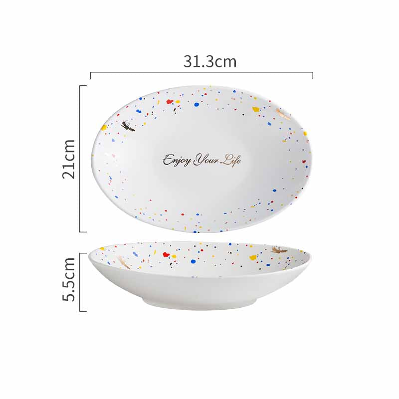 White Ceramic Speckled Dinnerware