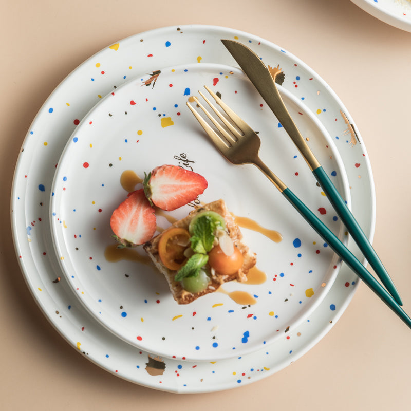 White Ceramic Speckled Dinnerware