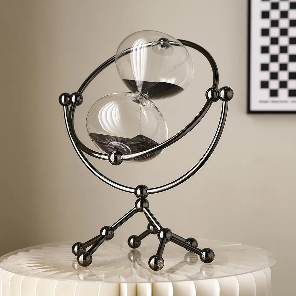 Elegance in Motion Iron Frame Rotary Hourglass