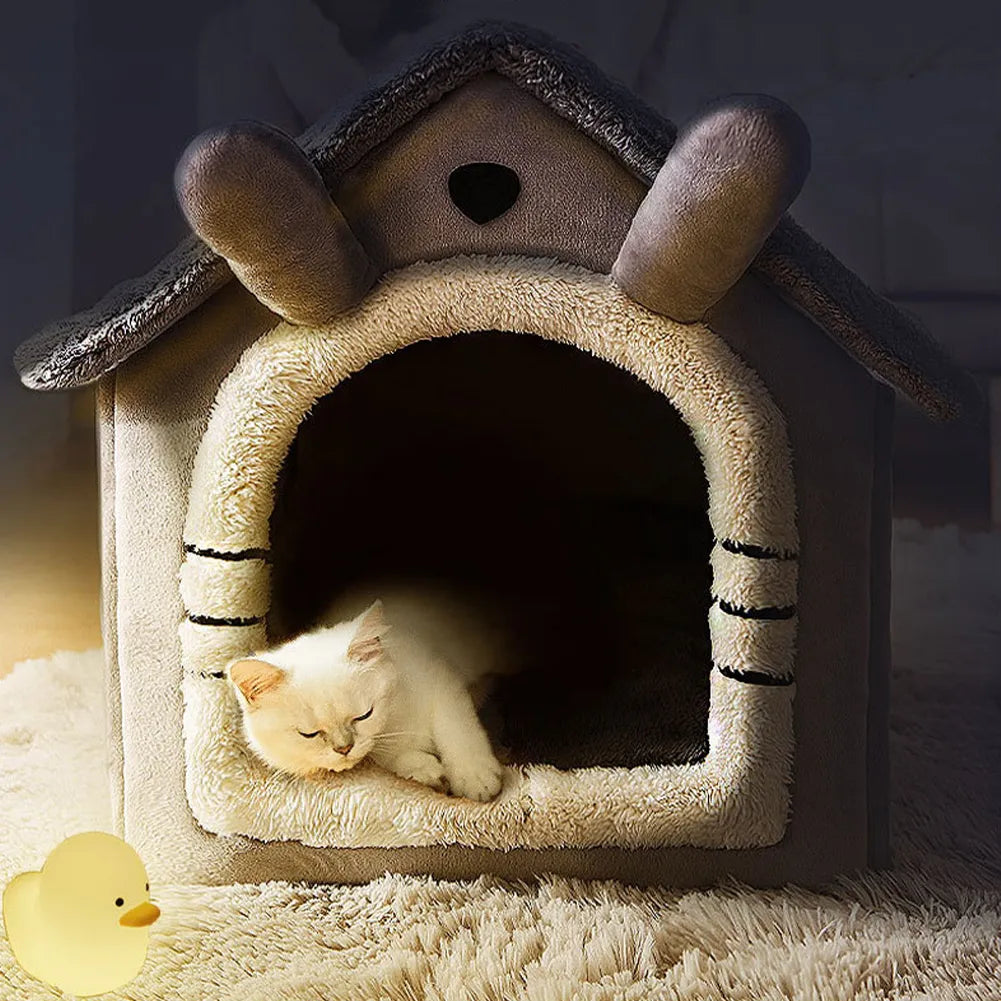 Fluffy Ears Plush Pet House