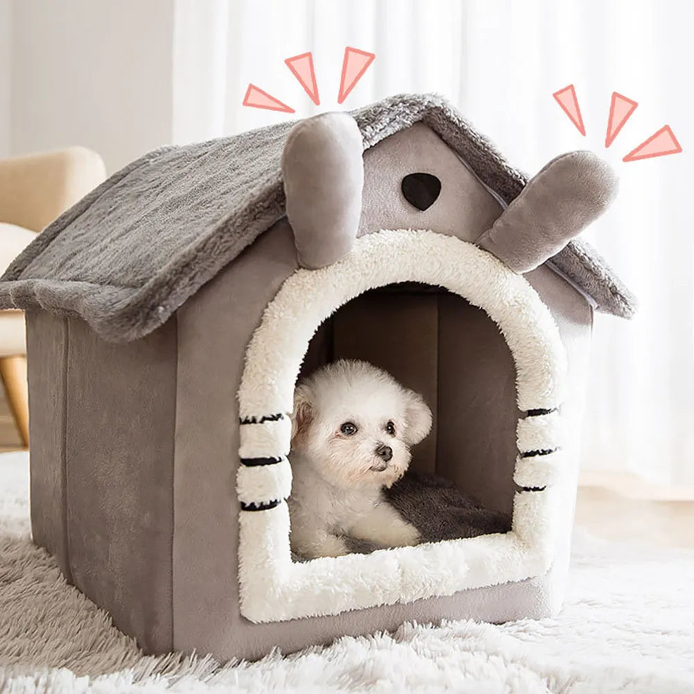 Fluffy Ears Plush Pet House