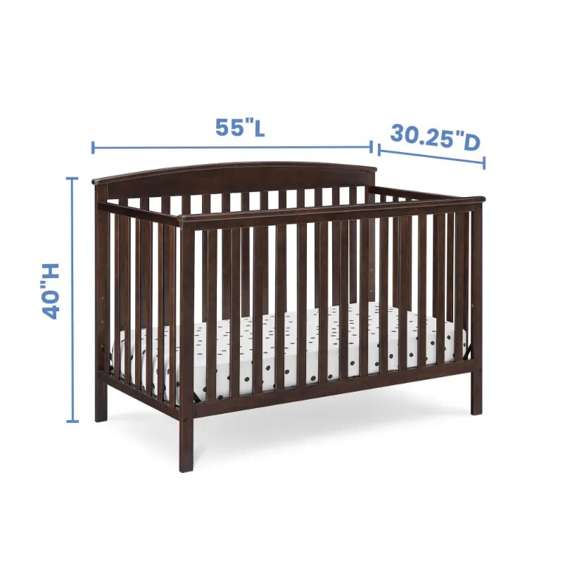 6-in-1 Walnut Convertible Baby Crib