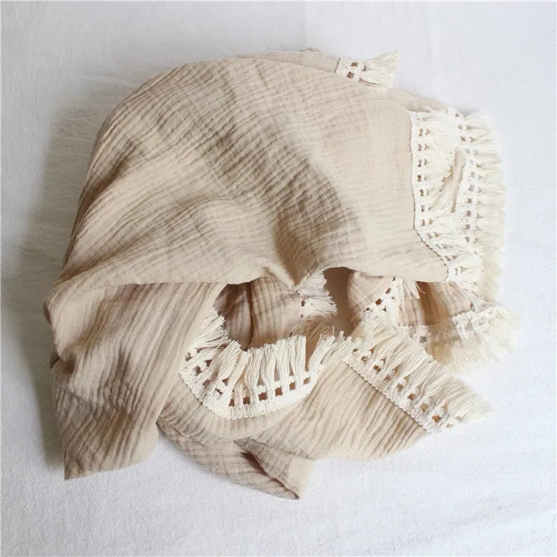 Newborn Baby Tassel Blanket