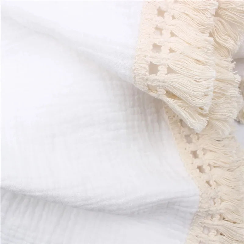 Newborn Baby Tassel Blanket
