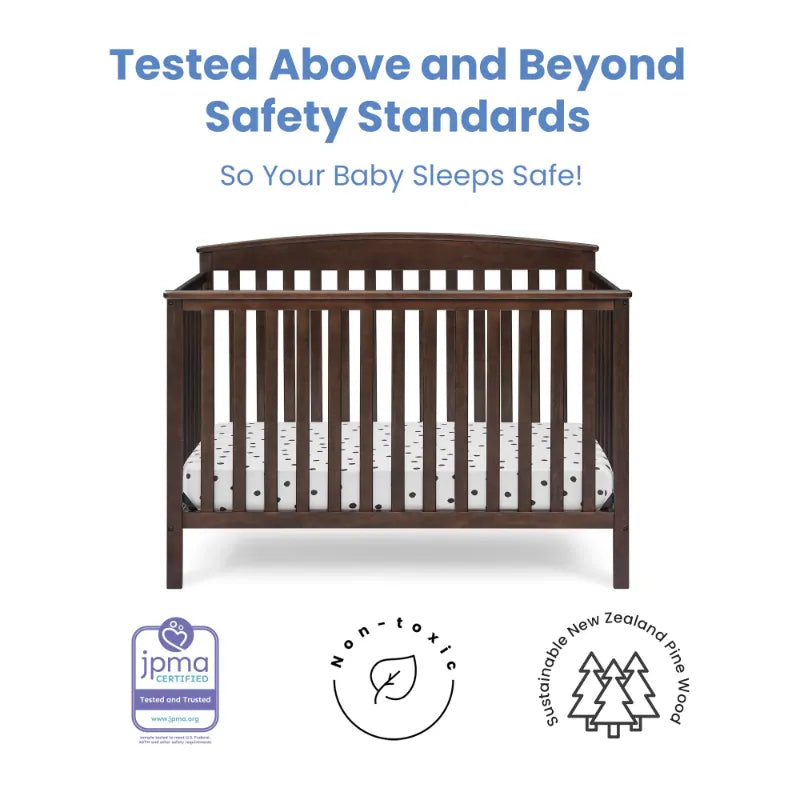 6-in-1 Walnut Convertible Baby Crib
