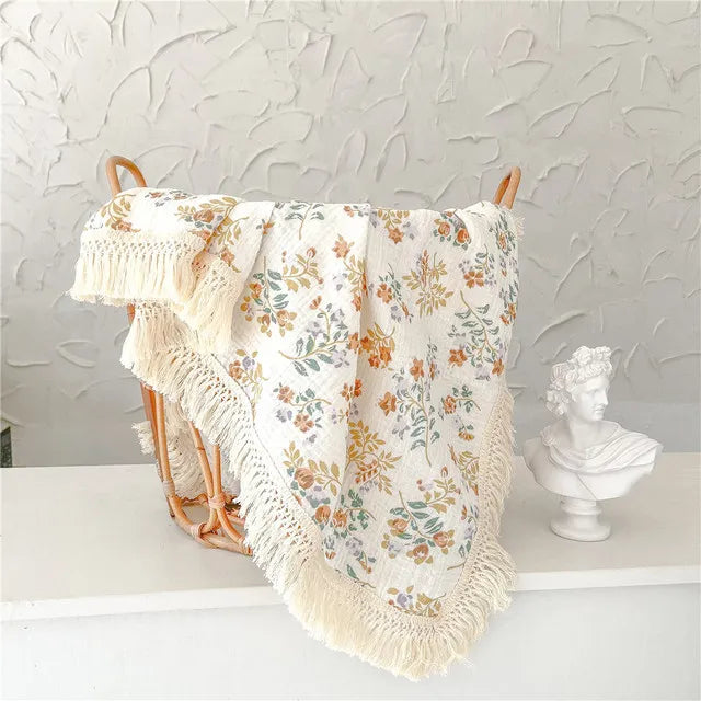 Newborn Baby Tassel Blanket