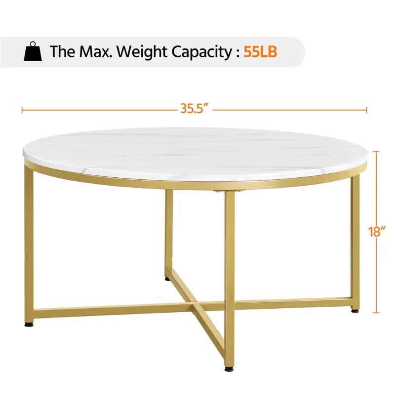 Faux Marble Modern Round Marble Coffee Table