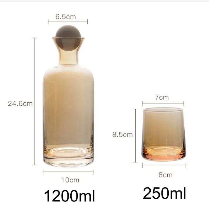 SphereLux Glass Water Carafe and Cup Set