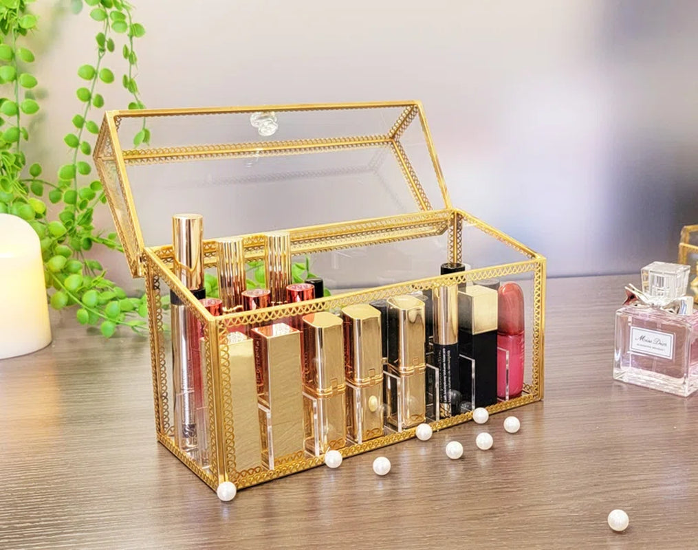 Dasiyah Glass 24 Compartment Makeup Organizer