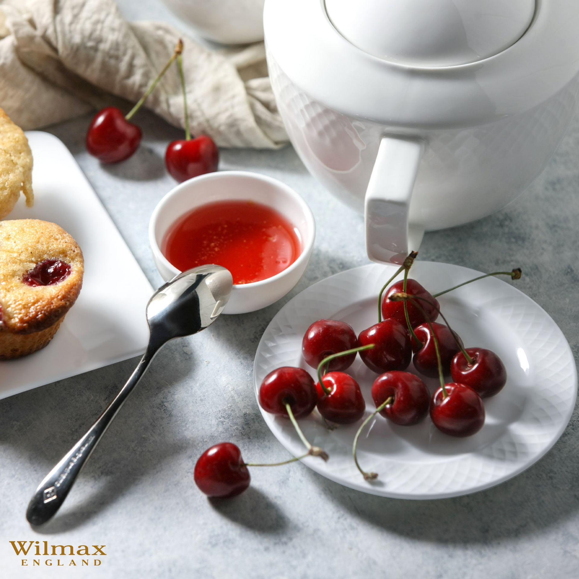 White 8 Oz Tea Cup & 6" Saucer Set Of 6 In Gift Box