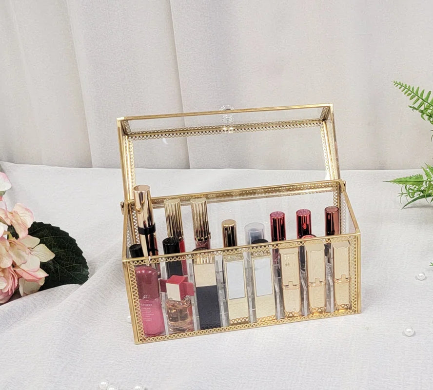 Dasiyah Glass 24 Compartment Makeup Organizer