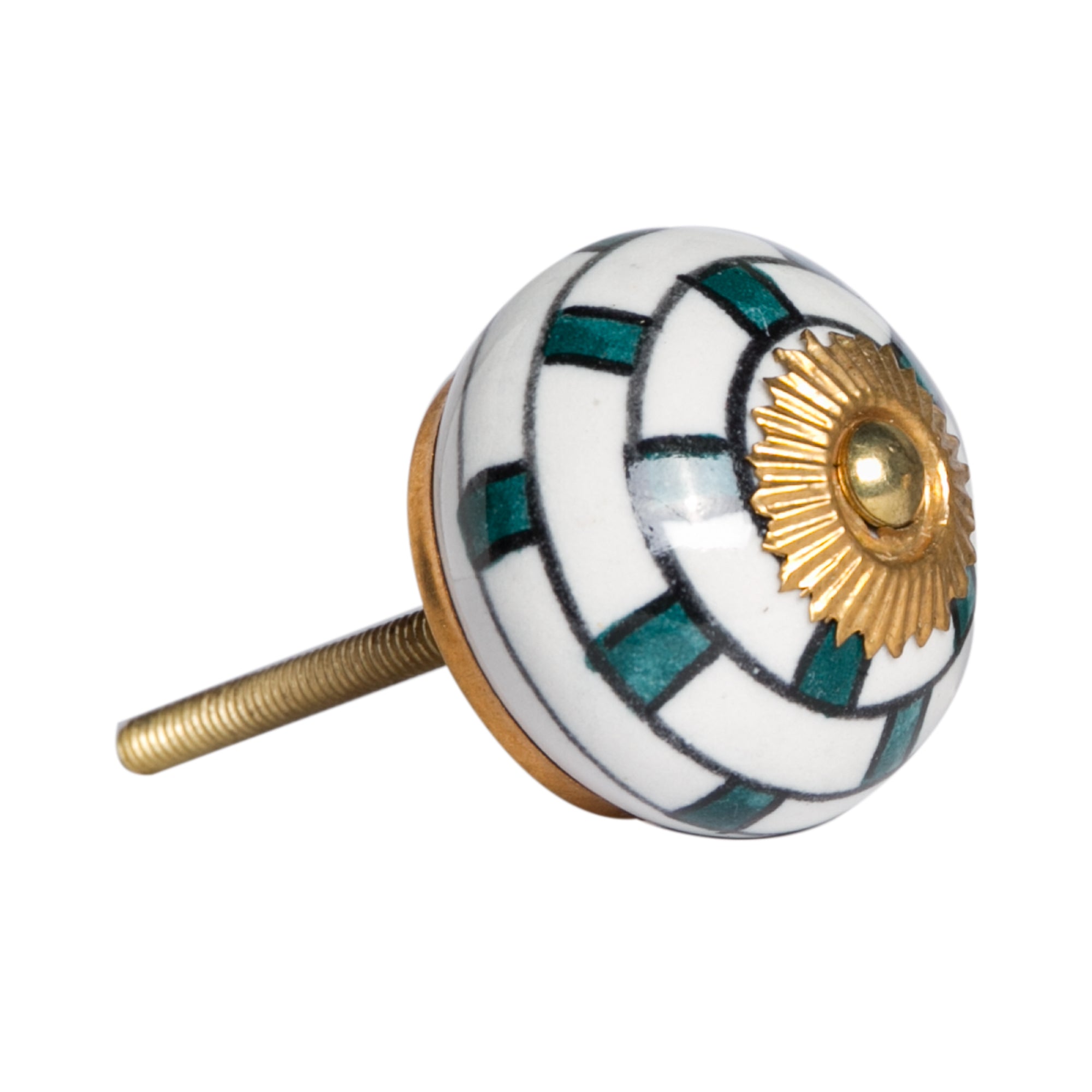 Charming Green and Gold Set of 8 Knobs-2