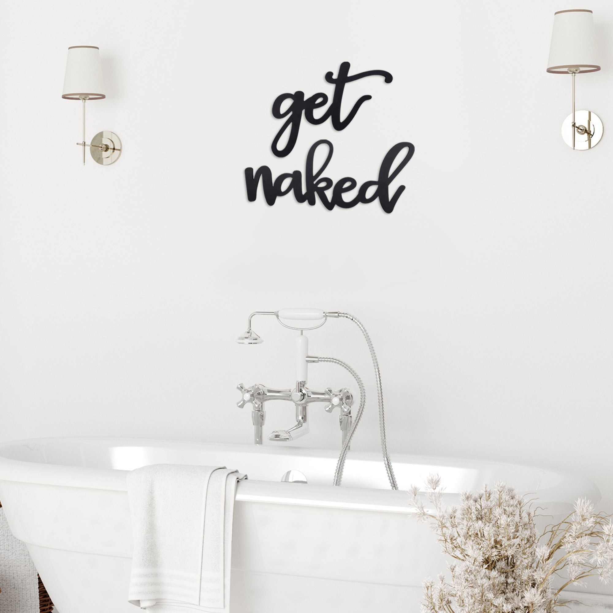 Black Metal Get Naked Wall Sign-4