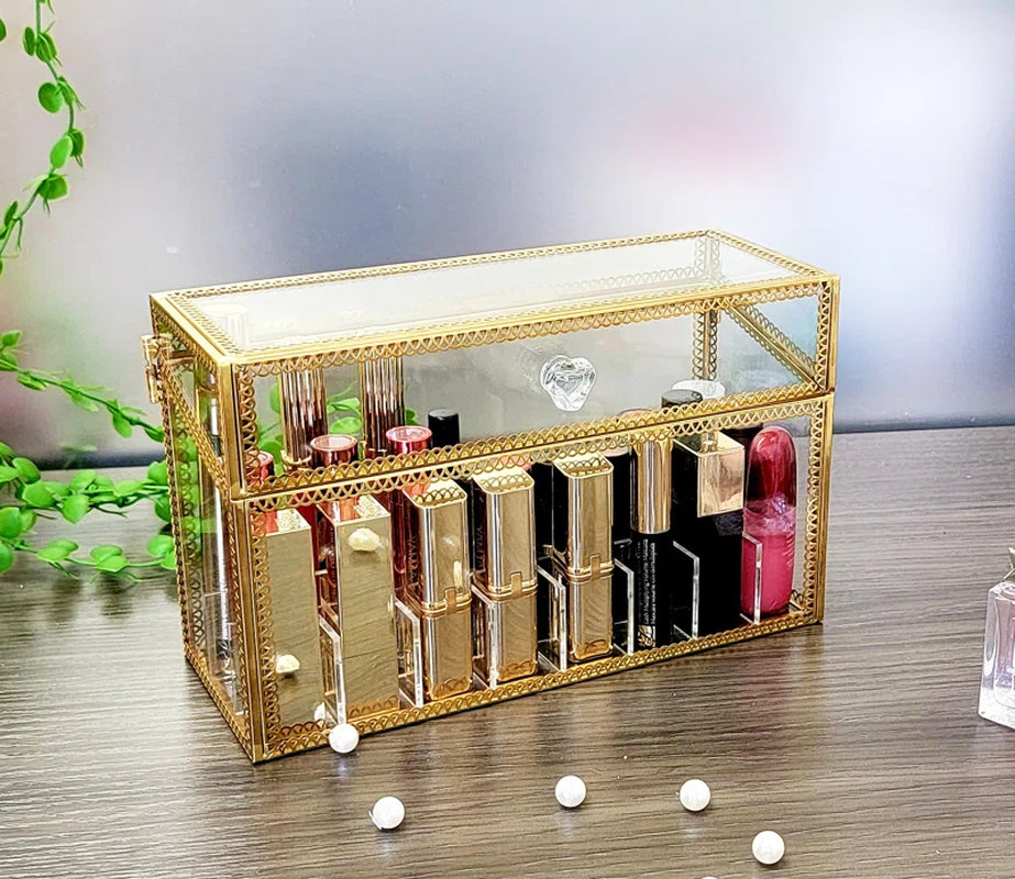 Dasiyah Glass 24 Compartment Makeup Organizer