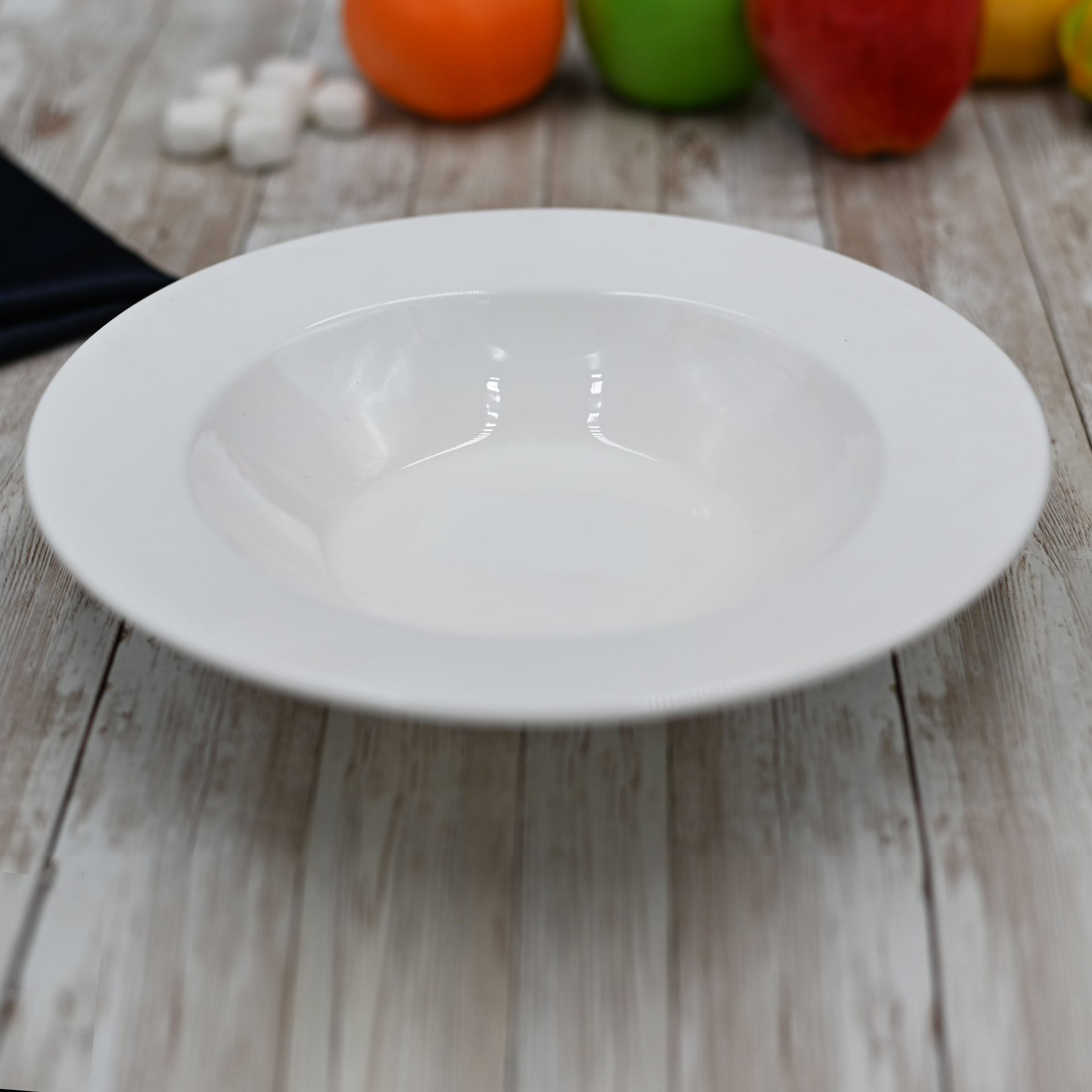Professional Rolled Rim White Deep Plate 9" | 14 Oz