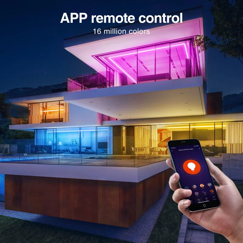 32FT Smart RGB Strip Lights Music-Synced, App Remote Control