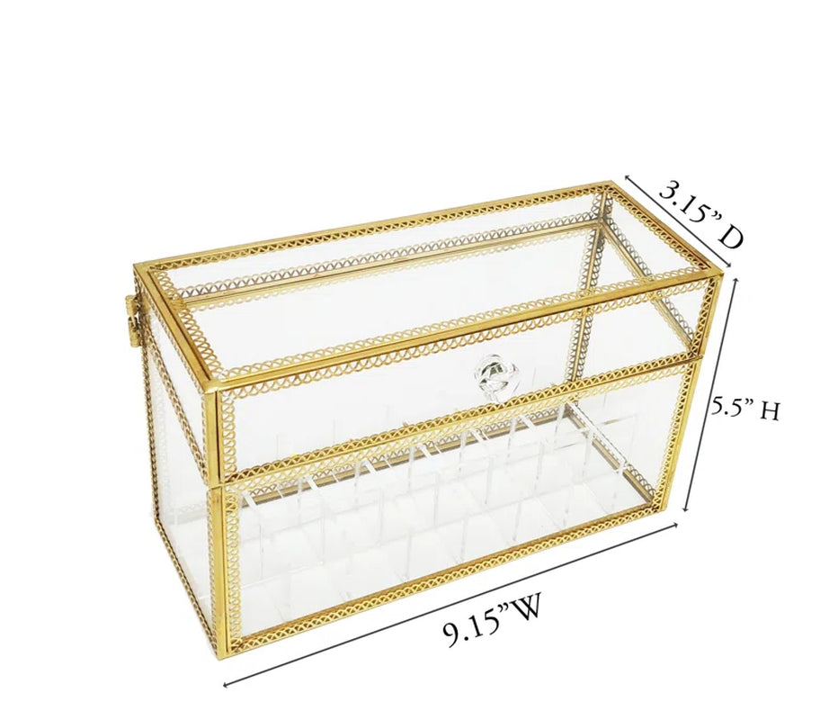Dasiyah Glass 24 Compartment Makeup Organizer