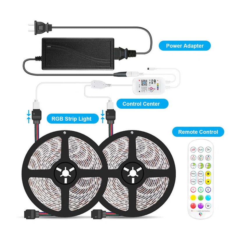 32FT Smart RGB Strip Lights Music-Synced, App Remote Control