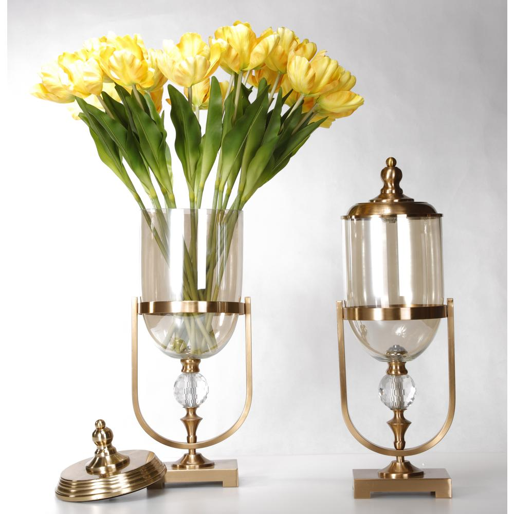 Opulent Gold Resin Lidded Vases