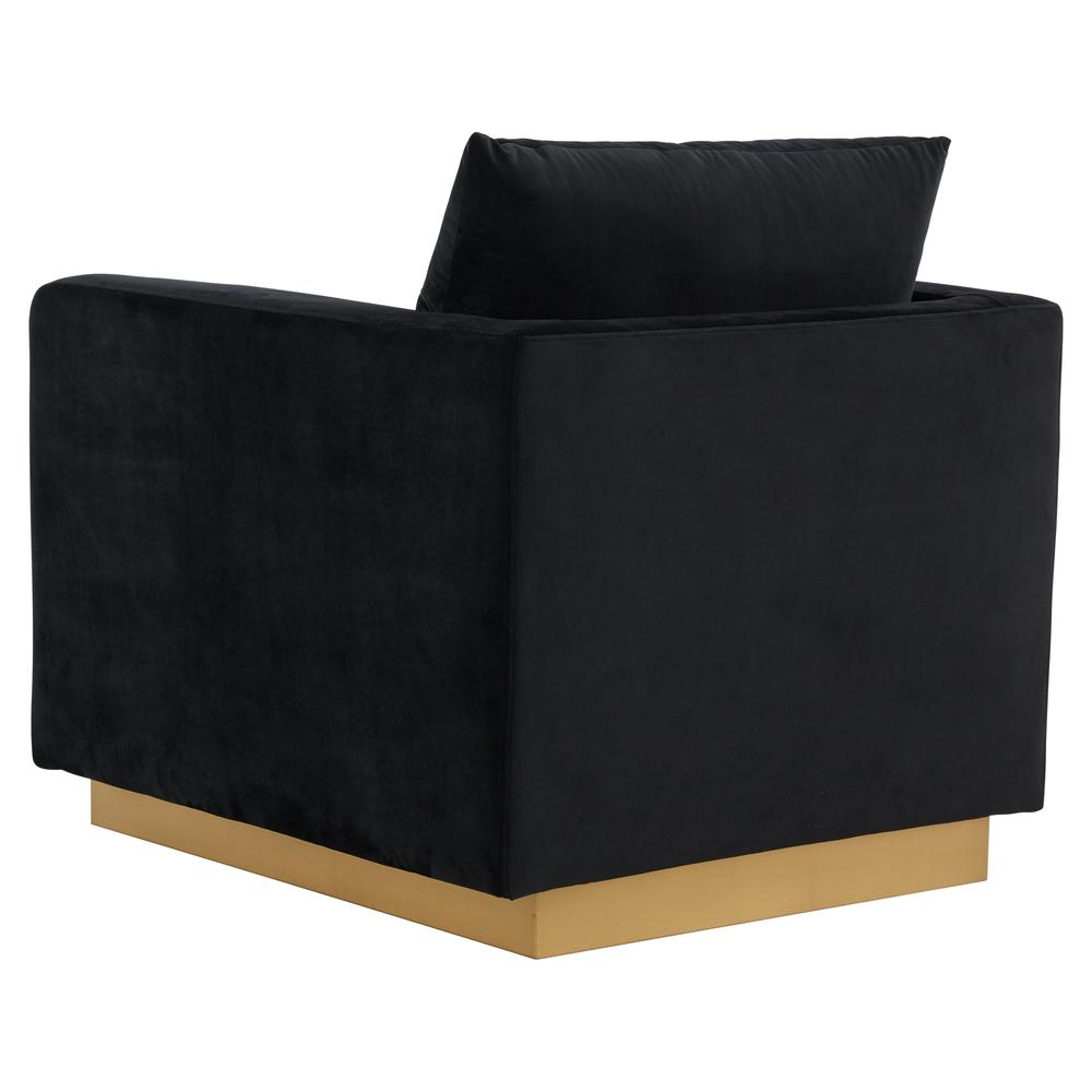 LeisureMod Nervo Velvet Accent Armchair With Gold Frame, Beige