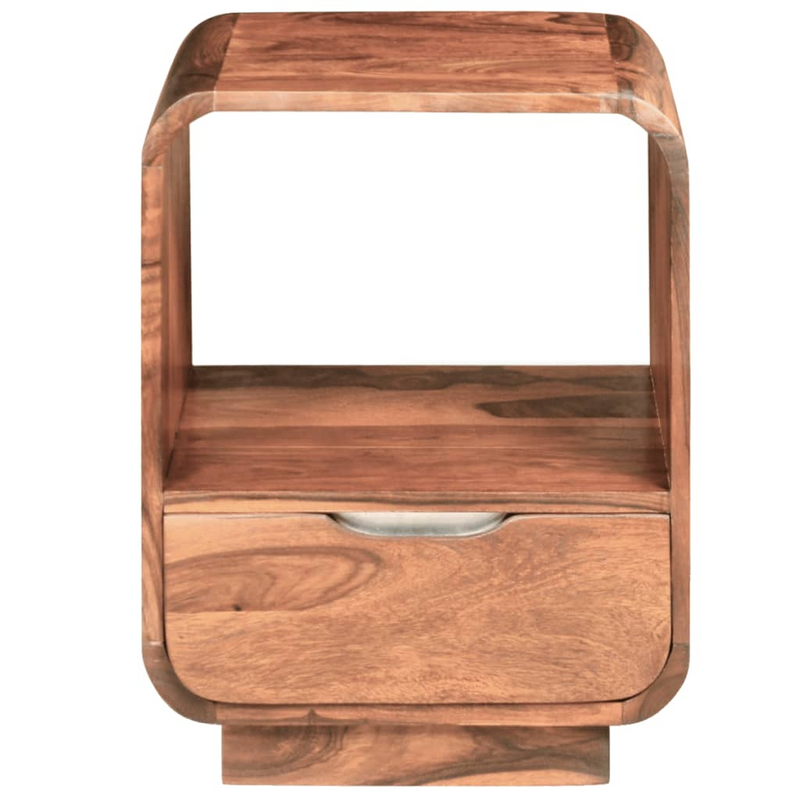 vidaXL Nightstand with Drawer 2 pcs Solid Sheesham Wood 15.7"x11.8"x19.7"