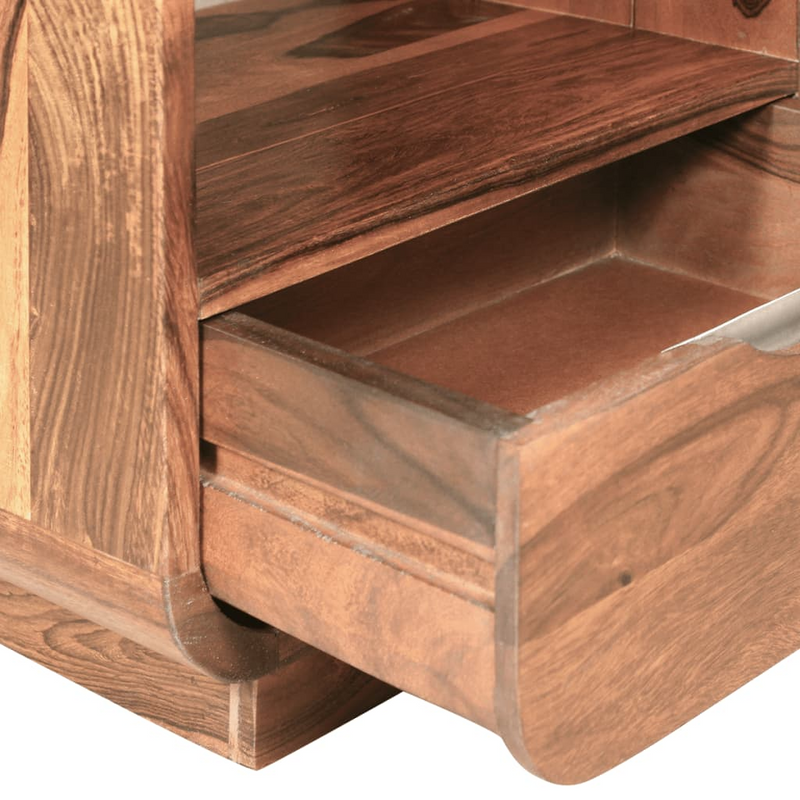 vidaXL Nightstand with Drawer 2 pcs Solid Sheesham Wood 15.7"x11.8"x19.7"