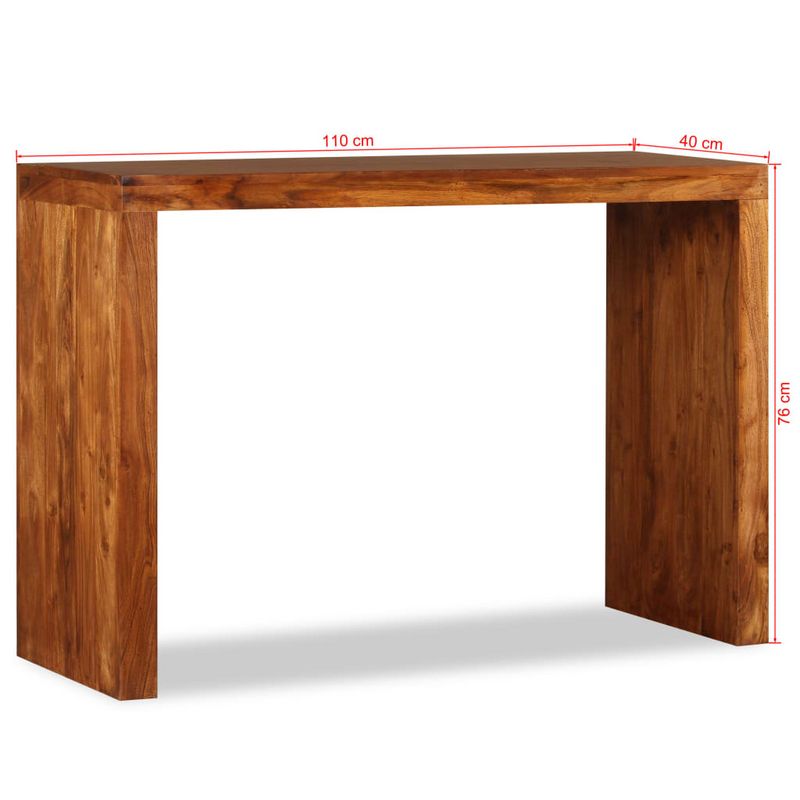 vidaXL Console Table Solid Wood with Honey Finish 43.3"x15.7"x29.9"