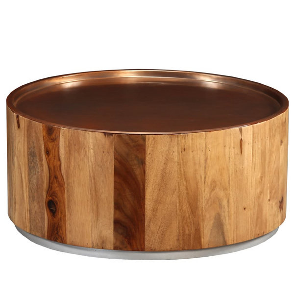 vidaXL Coffee Table Solid Sheesham Wood and Steel 26.8"