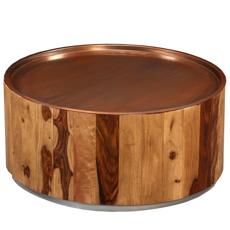 vidaXL Coffee Table Solid Sheesham Wood and Steel 26.8"