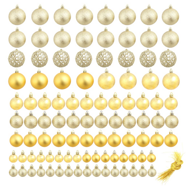 Christmas Gold Ball Ornament 100-Piece Set