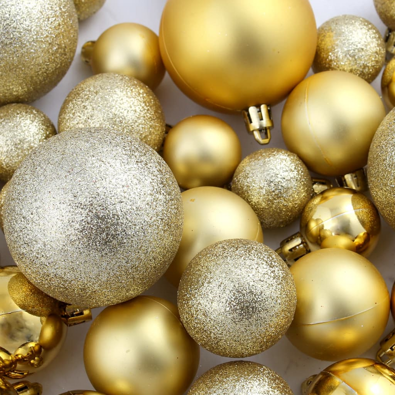 Christmas Gold Ball Ornament 100-Piece Set