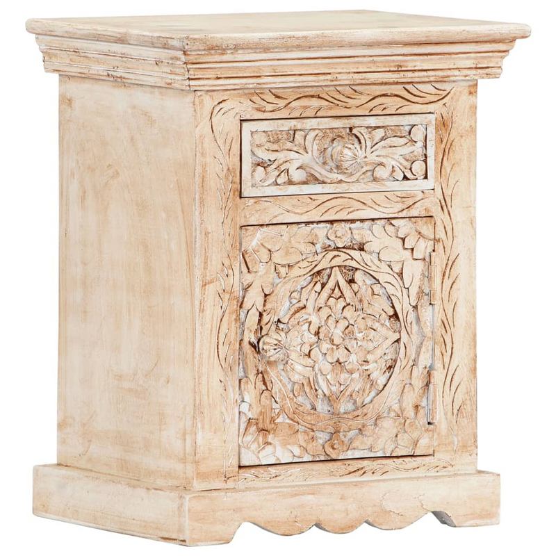 vidaXL Bedside Cabinet 15.7"x11.8"x19.7" Solid Mango Wood