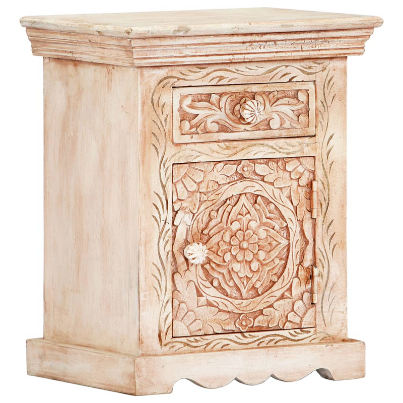 vidaXL Bedside Cabinet 15.7"x11.8"x19.7" Solid Mango Wood