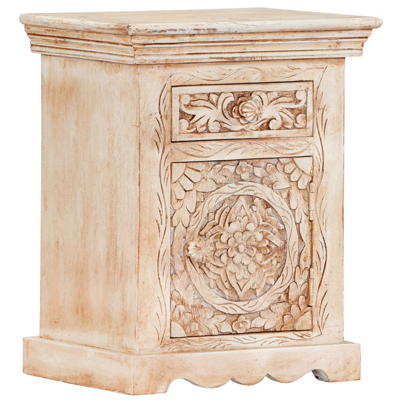 vidaXL Bedside Cabinet 15.7"x11.8"x19.7" Solid Mango Wood